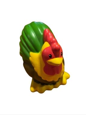 Fisher Price Little People Rooster Figure Green Yellow Red